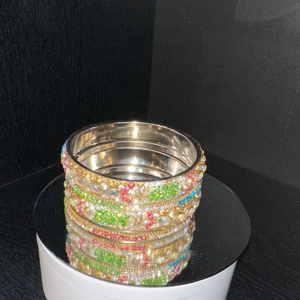 Colorful Crystal Bangle Set